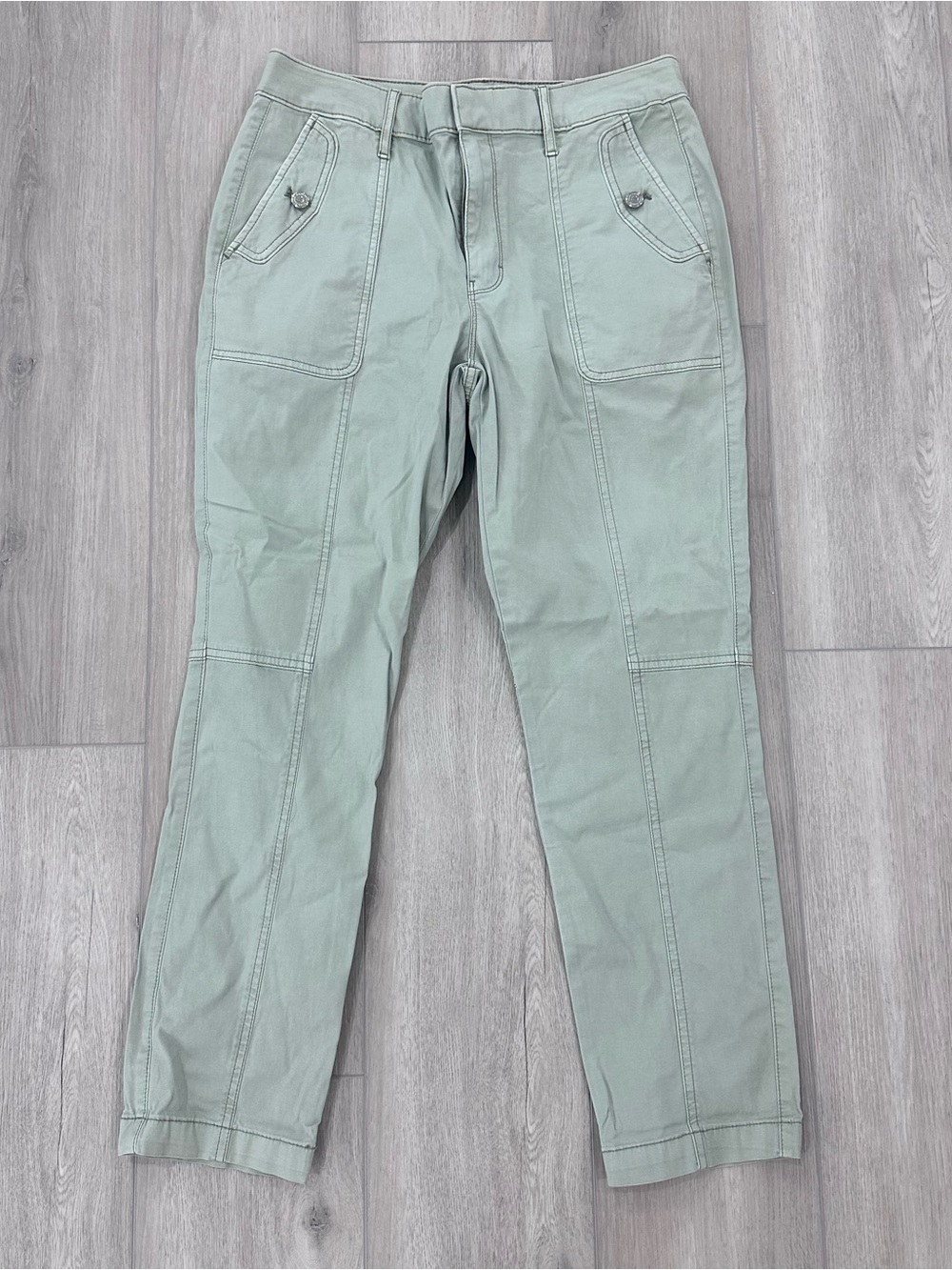 NWT White House Black Market pret a jet high rise slim ankle pants green 8